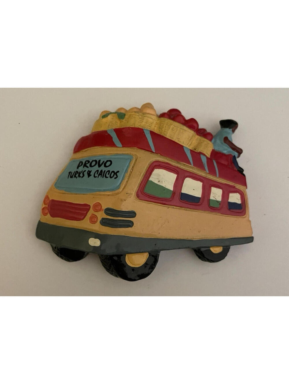 Provo Turks & Caicos Colorful Bus Magnet